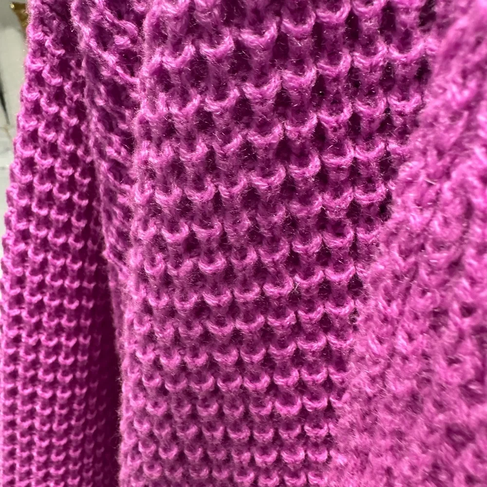 Zenana Magenta Chunky Knit Pocket Cardigan - Picture 4 of 7